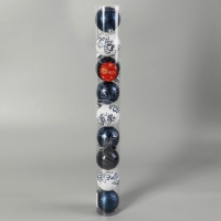 Набор шаров пластик d-6 см, 9 шт "Мелодия" орбита узор элит синий, микс Набор шаров пластик d-6 см, 9 шт "Мелодия" орбита узор элит синий, микс