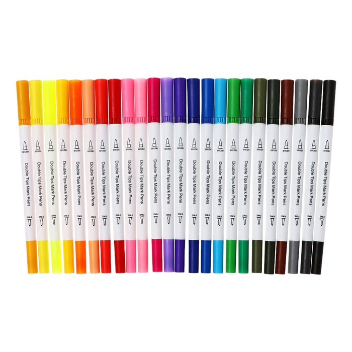 Набор профессиональных маркеров, 24 штуки/24 цвета, двусторонний