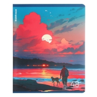 Тетрадь 48 листов в клетку, ErichKrause "Бирюзовые миры", обложка мелованный картон, матовая ламинация, блок офсет 100% белизна, МИКС