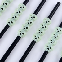 Трубочки для коктейля «Череп», набор 6 шт., светится в темноте Трубочки для коктейля «Череп», набор 6 шт., светится в темноте