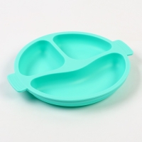 Набор для кормления: нагрудник, тарелка 2шт, стакан, приборы, Крошка Я, бирюзовый Набор для кормления: нагрудник, тарелка 2шт, стакан, приборы, Крошка Я, бирюзовый