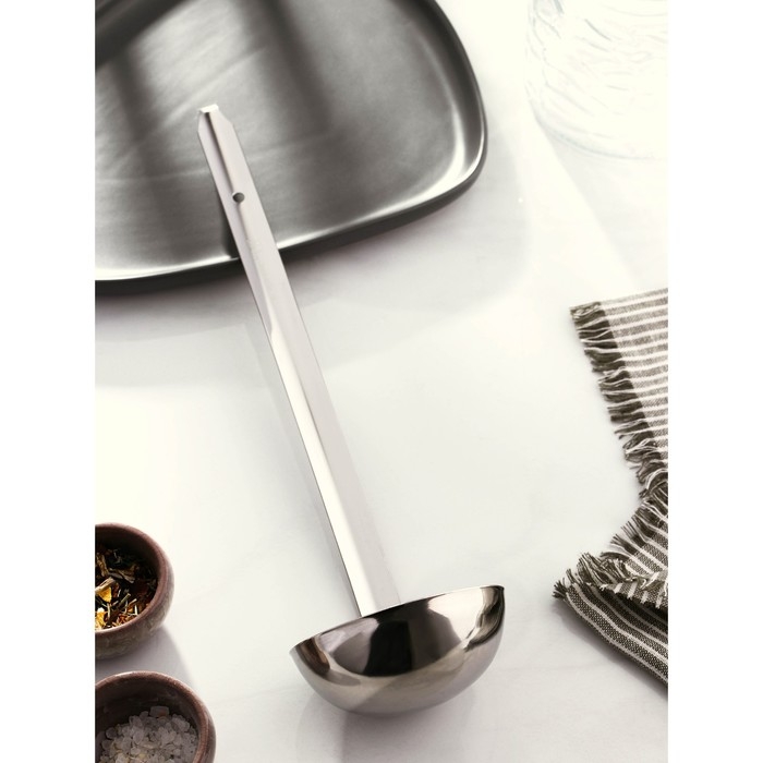 Половник из нержавеющей стали Доляна Everyday, 180 мл, 35&times;9 см, цвет серебряный