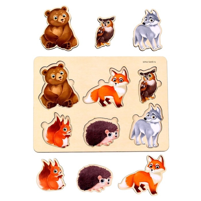 Вкладыш &laquo;Животные леса&raquo;, 6 вкладышей