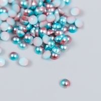 Декор "Полубусины и стразы. Градиент голубой" d=4 мм 10г 200 шт 5х2,5 см