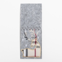 Конверт для столовых приборов &laquo;Олень&raquo; 8,5х21 см, 100% п/э, фетр
