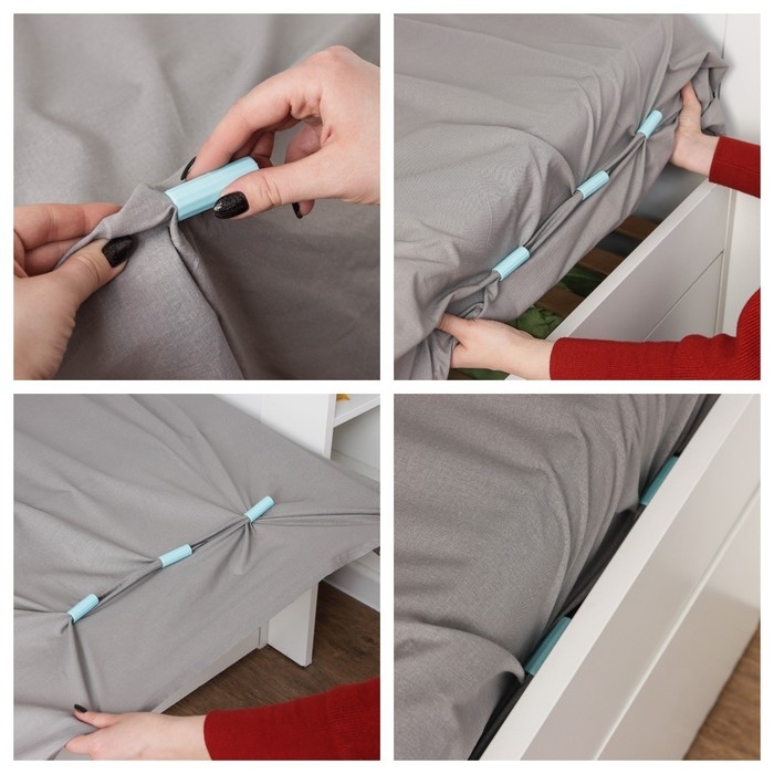 Держатель для простыни, 6 шт, 10&times;5&times;7 см, цвет МИКС