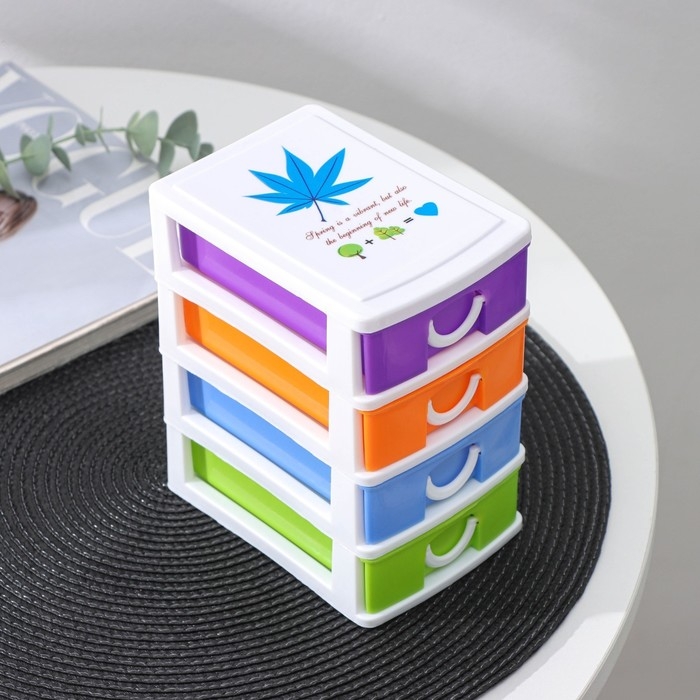 Мини - комод для мелочей 4 секции &laquo;Радуга&raquo;, 13&times;9&times;14,5 см, цвет МИКС