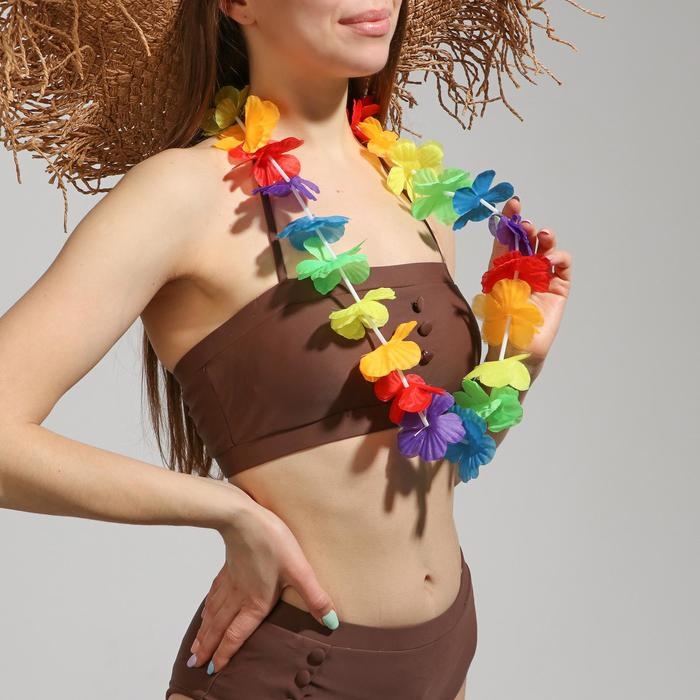 Ожерелье гавайское &laquo;Пушистик&raquo;, многоцветное