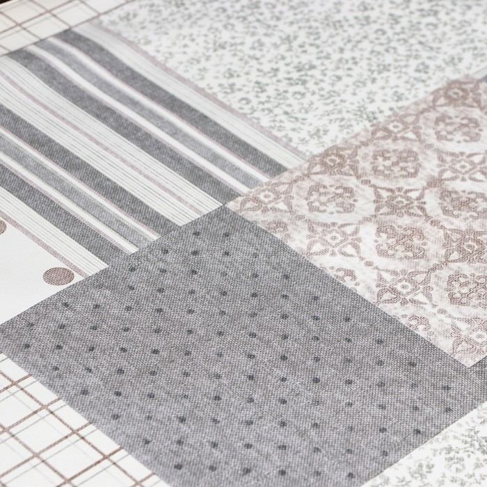 Клеёнка на стол, на тканевой основе, рулон 20 метров, ширина 137 см, толщина 0,25 мм, цвет коричнево-серый