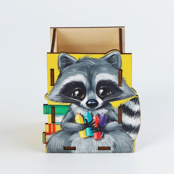 Органайзер для канцелярии &laquo;Милый енотик&raquo;, размер в собранном виде 7.5 х 6.5 х 9.4 см