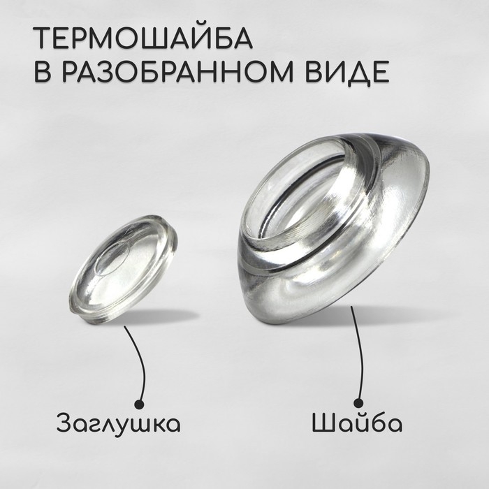 Термошайба мини из поликарбоната, d = 30 мм, УФ-защита, прозрачная, набор 50 шт. Термошайба мини из поликарбоната, d = 30 мм, УФ-защита, прозрачная, набор 50 шт.