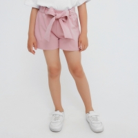 Шорты для девочки с поясом KAFTAN, размер 32 (110-116), цвет пудра Шорты для девочки с поясом KAFTAN, размер 32 (110-116), цвет пудра