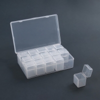 Набор баночек для декора, 15 шт, в органайзере, 9 мл, 13,5 &times; 8,5 &times; 4 см, цвет прозрачный