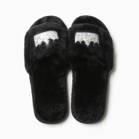 Тапочки женские с открытым носом размер 40-41, цвет чёрный