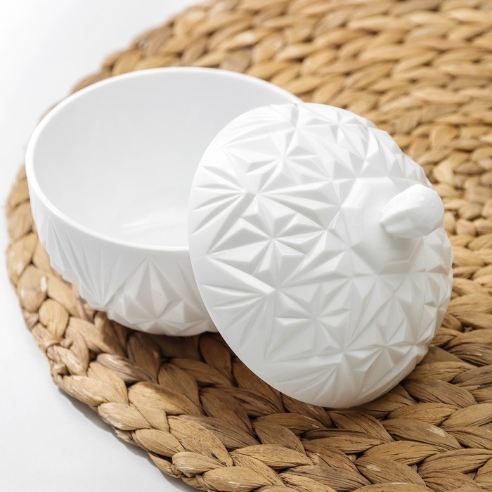 Сахарница с крышкой &laquo;Шарм&raquo;, 350 мл, цвет белый