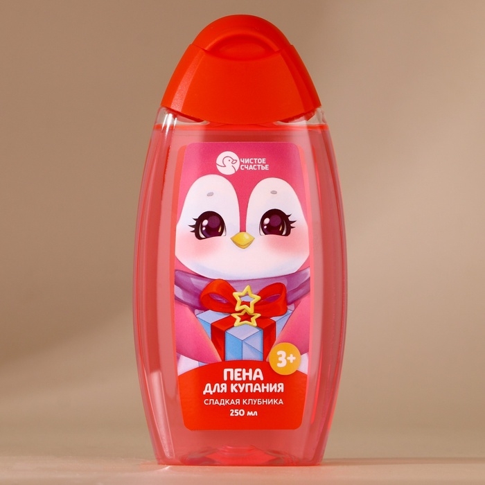 Подарочный набор детский ЧИСТОЕ СЧАСТЬЕ &laquo;Пингвинёнок&raquo;: пена для купания 250 мл, расчёска и резинки для волос, Новый Год