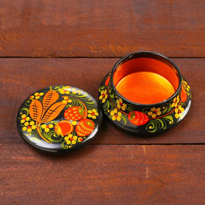 Набор &laquo;Земляничка&raquo;, 6 предметов: 2 доски, 3 банки, подставка, хохлома