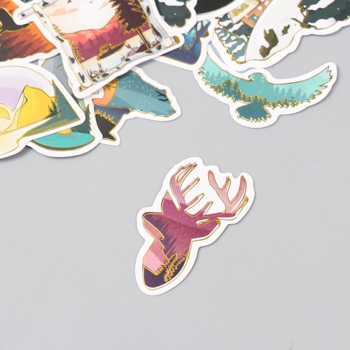 Наклейки для творчества Наклейки для творчества "Природа" тиснение золото набор 48 шт 9х7х0,8 см