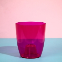 Горшок для орхидей, 2 л, 14,8 &times; 16,2 см, круглый, пластик, прозрачно-малиновый