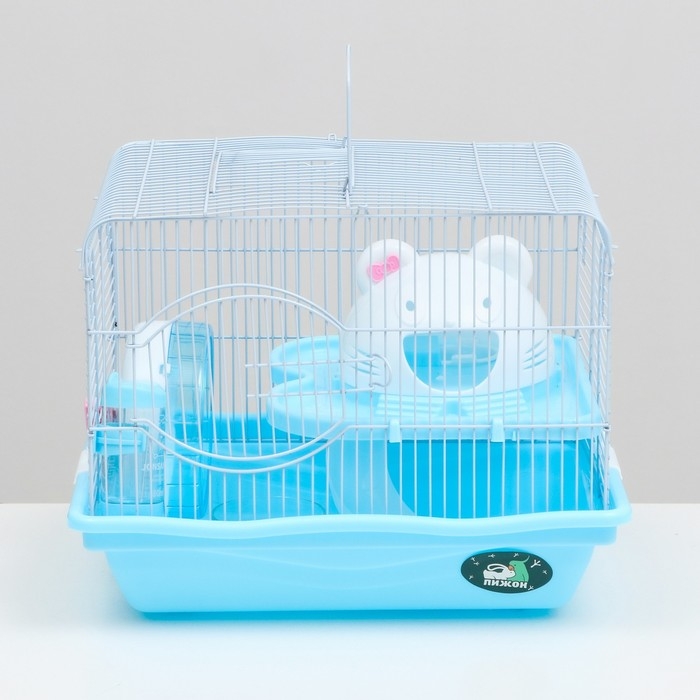 Клетка для грызунов "Пижон", с наполнением 37 х 27 х 30 см, голубая