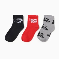 Подарочный набор термос и носки 3 пары KAFTAN New year  р. 41-44 (27-29 см)