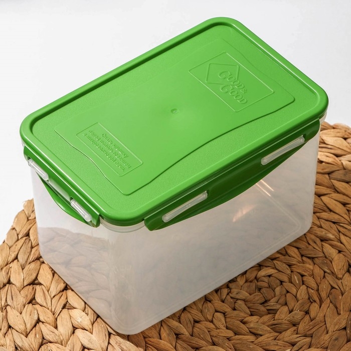 Контейнер пищевых Good & Good, с герметичной крышкой , 2,2 л, цвет прозрачный, крышка МИКС