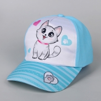 Кепка детская для девочки &laquo;Котик&raquo;, р-р. 52-54 см, 5-7 лет, МИКС