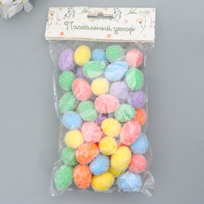Декор пасхальный Декор пасхальный "Яйцо - иней" набор 50 шт разноцветные 2,5х1,8х1,8 см