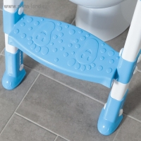 Детская накладка - сиденье на унитаз со ступенькой &laquo;Панда&raquo;, с ручками, цвет голубой