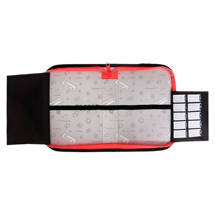 Пенал 1 секция 140 х 210 х 40 мм, откидной карман и косметичка, тканевый, Calligrata TOP Content Пенал 1 секция 140 х 210 х 40 мм, откидной карман и косметичка, тканевый, Calligrata TOP Content "Кот суета"