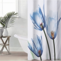 Штора для ванны Доляна &laquo;Акварель&raquo; с люверсами, 180&times;180 см