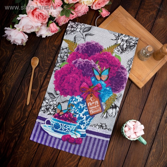 Полотенце кухонное &laquo;Гортензия&raquo; 35х60&plusmn;2 см