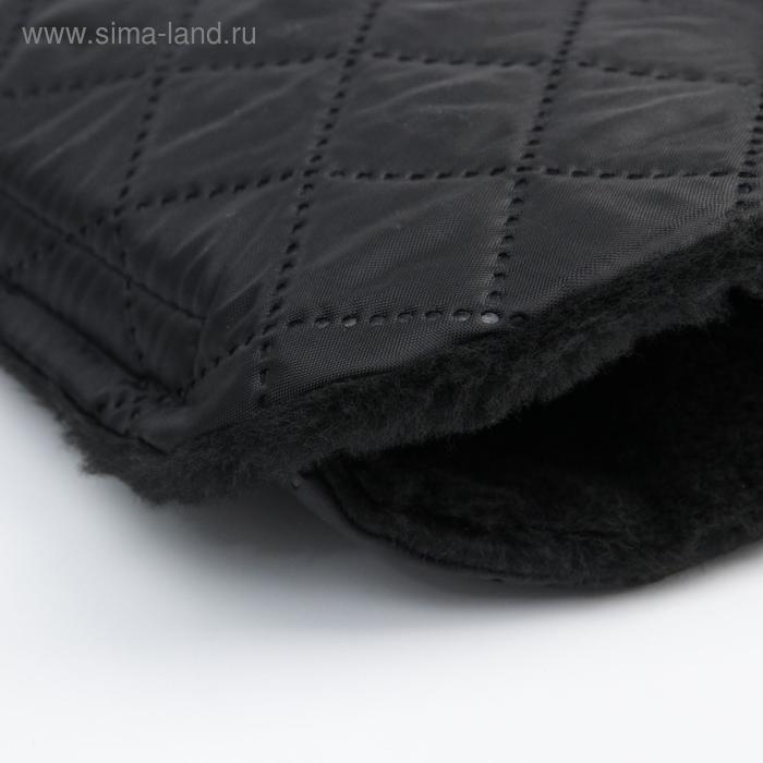 Варежки-муфты на ручку коляски, 2 шт., стеганные, цвет черный Варежки-муфты на ручку коляски, 2 шт., стеганные, цвет черный