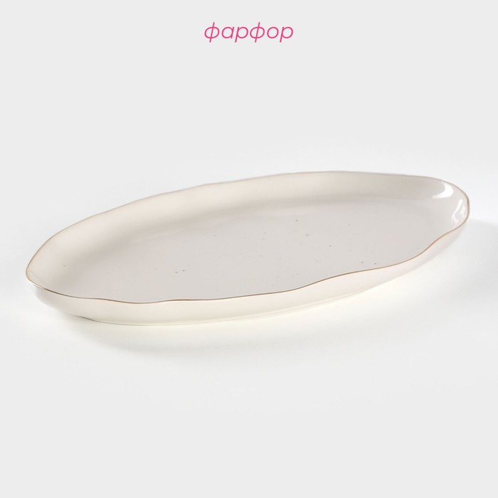 Блюдо фарфоровое Доляна &laquo;Млечный путь&raquo;, 29,5&times;17,5 см, цвет белый в крапинку