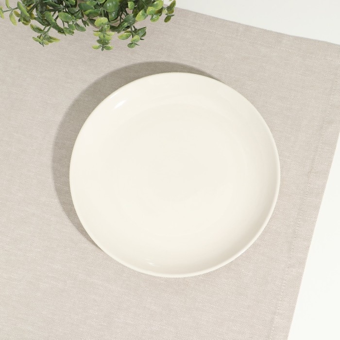 Тарелка фарфоровая &laquo;365+&raquo;, d=21 см, белая