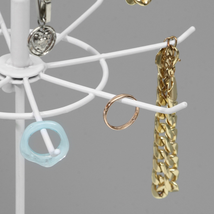 Вертушка, 2 яруса по 8 крючков, 21,5&times;21,5&times;41 см, цвет белый