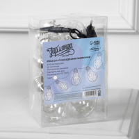 Гирлянда &laquo;Нить&raquo; 3 м с насадками &laquo;Лампочки&raquo;, IP20, серебристая нить, 100 LED, свечение белое, 3.5 В