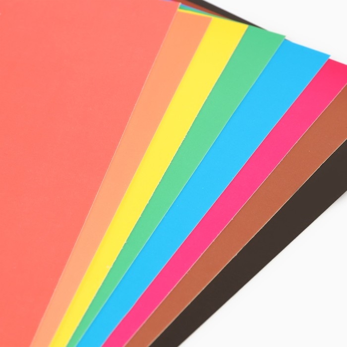 Картон цветной, А4, 16 листов, 8 цветов, мелованный, односторонний, в папке, 220 г/м&sup2;, Смешарики