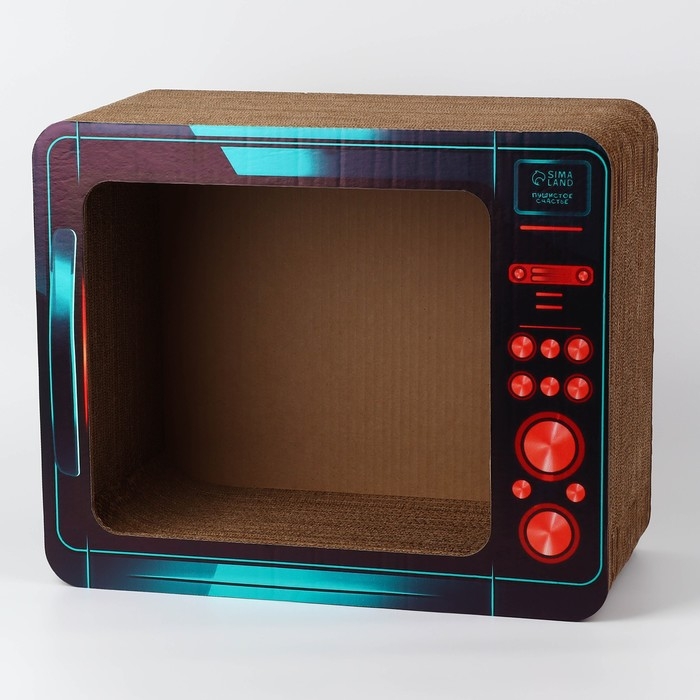 Когтеточка из картона с кошачьей мятой &laquo;Микроволновая печь&raquo;