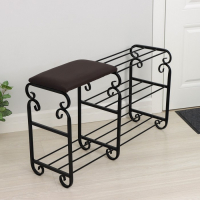 Подставка для обуви с сиденьем &laquo;Эталон&raquo;, 3 яруса, 90&times;30&times;60 см, цвет чёрный, форма МИКС