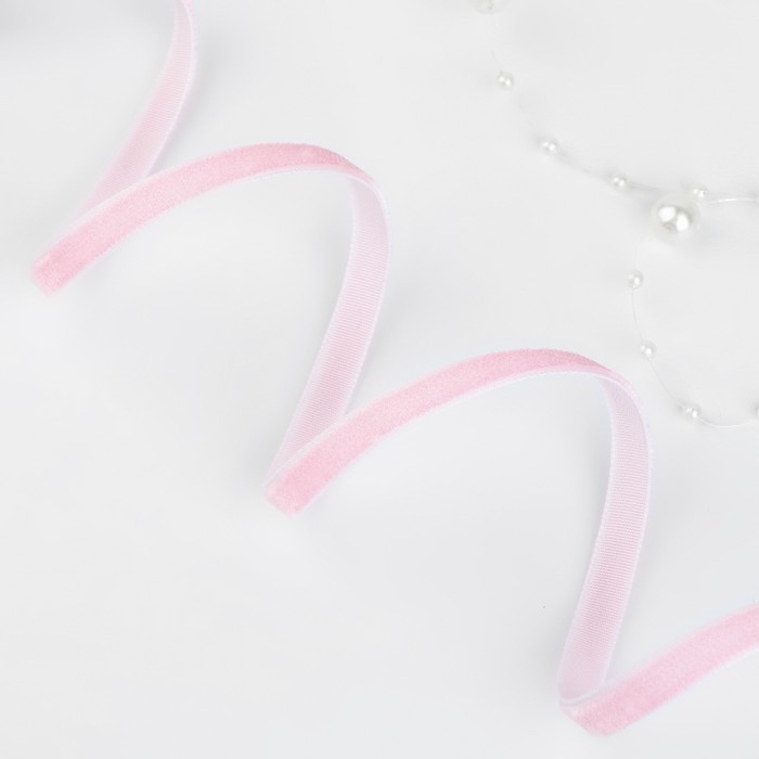 Лента бархатная, 6 мм, 18 ± 1 м, цвет розовый №08 Лента бархатная, 6 мм, 18 ± 1 м, цвет розовый №08