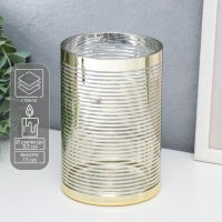 Подсвечник стекло на 1 свечу "Полоски" золото 15х10х10 см Подсвечник стекло на 1 свечу "Полоски" золото 15х10х10 см