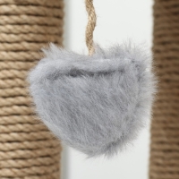 Когтеточка &laquo;Ротонда&raquo; с игрушкой, джут 35 х 35 х 50 см, серая