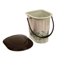 Ведро-туалет, h = 38 см, 17 л, съёмный стульчак, бежевое, крышка МИКС