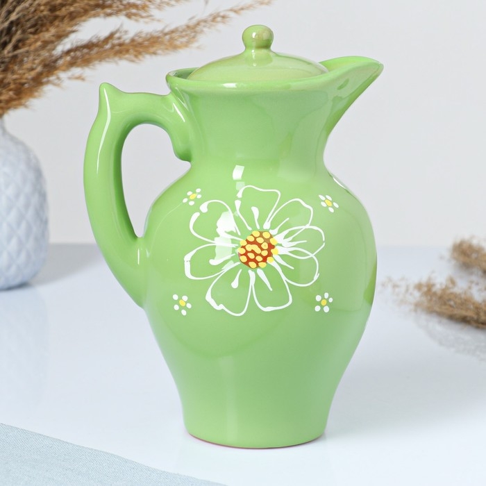 Кувшин Кувшин "Дачный" 1 л / 22,5х13,5см, ромашка зеленая