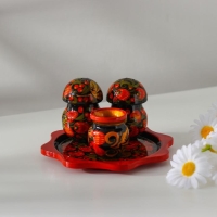 Набор для специй &laquo;Грибы&raquo;, хохлома