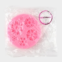 Молд Доляна &laquo;Цветы&raquo;, силикон, d=7,5 см, цвет МИКС