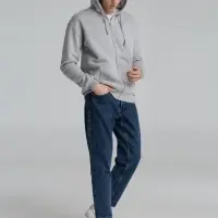 Толстовка на молнии с капюшоном Unit Siverga Heavy серый меланж, размер XS