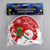 Светодиодная игрушка на липучке «Снеговик» 13 см, батарейки LR44х3 (в комплекте), свечение мульти Светодиодная игрушка на липучке «Снеговик» 13 см, батарейки LR44х3 (в комплекте), свечение мульти