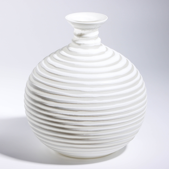 Ваза для цветов &laquo;Аркадия&raquo; из стекла, белая 23 х 21 х 21 см